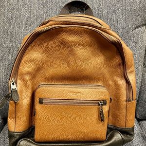 Coach West Backpack in Saddle Pebbled Leather